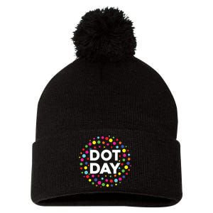 Happy Dot Day 2024 September 15th Polka Dot Pom Pom 12in Knit Beanie