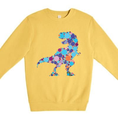 Happy Dot Day Colorful Polka Dot Dinosaur Trex Premium Crewneck Sweatshirt