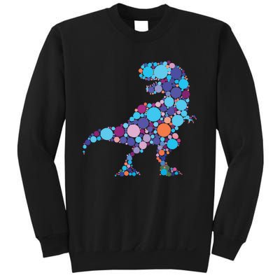 Happy Dot Day Colorful Polka Dot Dinosaur Trex Sweatshirt