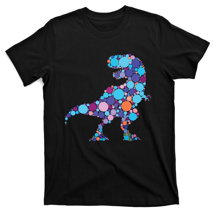 Happy Dot Day Colorful Polka Dot Dinosaur Trex T-Shirt