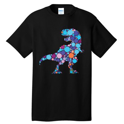 Happy Dot Day Colorful Polka Dot Dinosaur Trex Tall T-Shirt