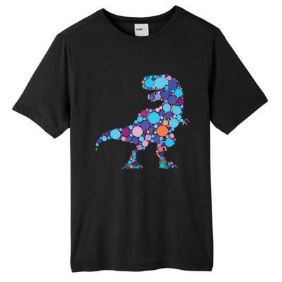 Happy Dot Day Colorful Polka Dot Dinosaur Trex Tall Fusion ChromaSoft Performance T-Shirt