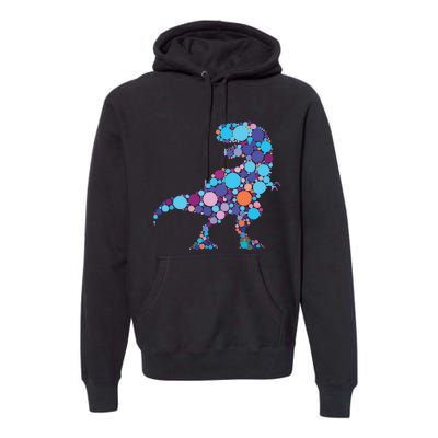 Happy Dot Day Colorful Polka Dot Dinosaur Trex Premium Hoodie