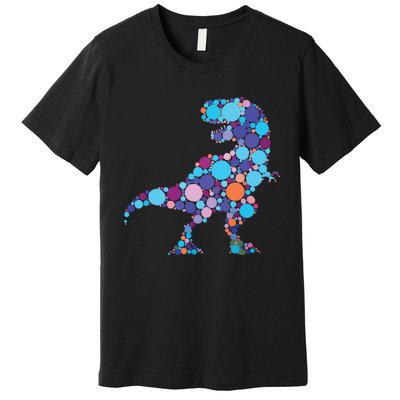 Happy Dot Day Colorful Polka Dot Dinosaur Trex Premium T-Shirt