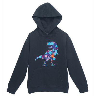 Happy Dot Day Colorful Polka Dot Dinosaur Trex Urban Pullover Hoodie