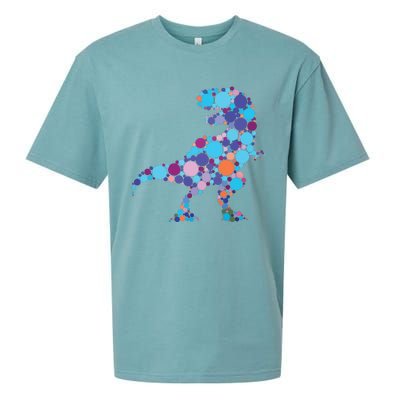 Happy Dot Day Colorful Polka Dot Dinosaur Trex Sueded Cloud Jersey T-Shirt