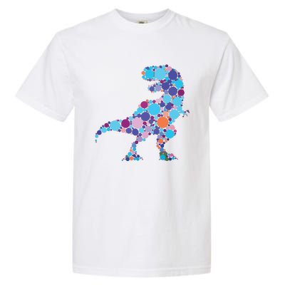 Happy Dot Day Colorful Polka Dot Dinosaur Trex Garment-Dyed Heavyweight T-Shirt