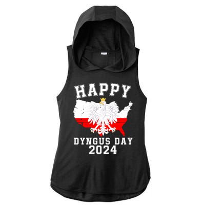 Happy Dyngus Day 2024 Polska Polish White Eagle Dyngus Day Polish Eagle Ladies PosiCharge Tri-Blend Wicking Draft Hoodie Tank