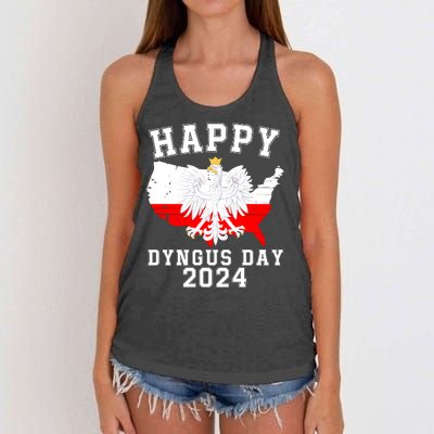 Happy Dyngus Day 2024 Polska Polish White Eagle Dyngus Day Polish Eagle Women's Knotted Racerback Tank