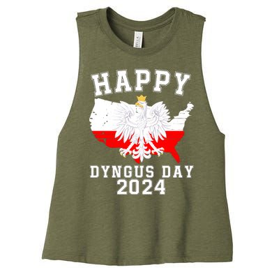 Happy Dyngus Day 2024 Polska Polish White Eagle Dyngus Day Polish Eagle Women's Racerback Cropped Tank