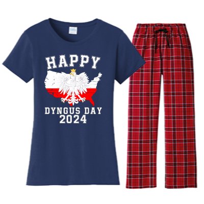 Happy Dyngus Day 2024 Polska Polish White Eagle Dyngus Day Polish Eagle Women's Flannel Pajama Set