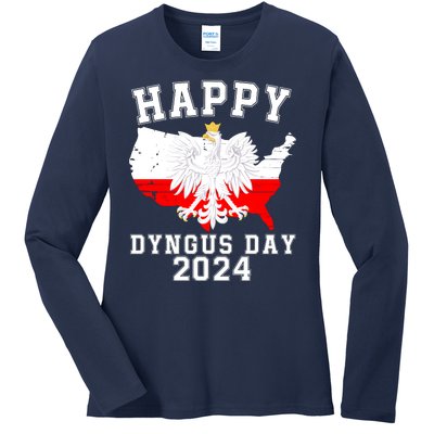 Happy Dyngus Day 2024 Polska Polish White Eagle Dyngus Day Polish Eagle Ladies Long Sleeve Shirt