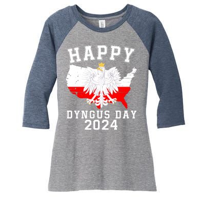 Happy Dyngus Day 2024 Polska Polish White Eagle Dyngus Day Polish Eagle Women's Tri-Blend 3/4-Sleeve Raglan Shirt