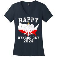 Happy Dyngus Day 2024 Polska Polish White Eagle Dyngus Day Polish Eagle Women's V-Neck T-Shirt