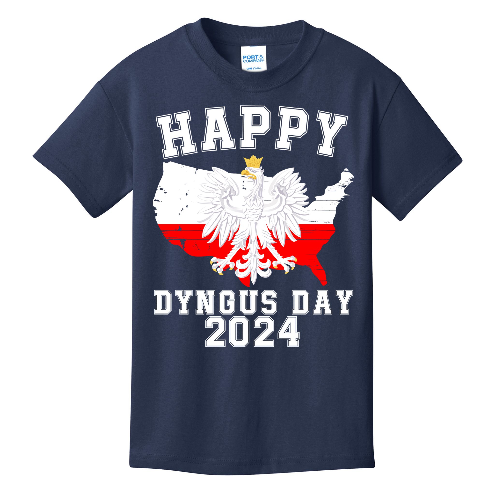 Happy Dyngus Day 2024 Polska Polish White Eagle Dyngus Day Polish Eagle Kids T-Shirt
