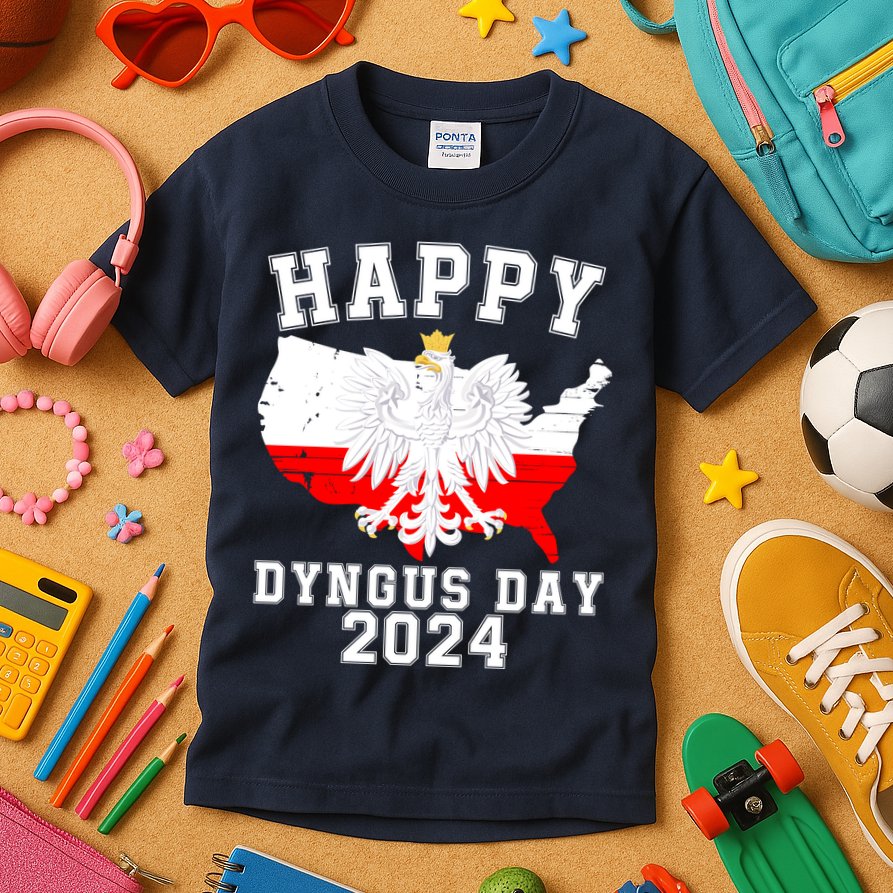 Happy Dyngus Day 2024 Polska Polish White Eagle Dyngus Day Polish Eagle Kids T-Shirt