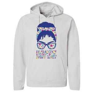 Happy Dot Day Messy Bun Performance Fleece Hoodie