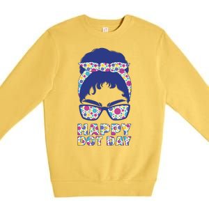 Happy Dot Day Messy Bun Premium Crewneck Sweatshirt