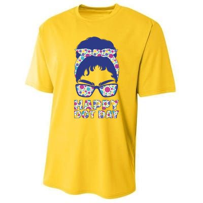 Happy Dot Day Messy Bun Performance Sprint T-Shirt