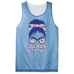 Happy Dot Day Messy Bun Mesh Reversible Basketball Jersey Tank