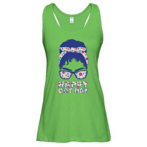 Happy Dot Day Messy Bun Ladies Essential Flowy Tank