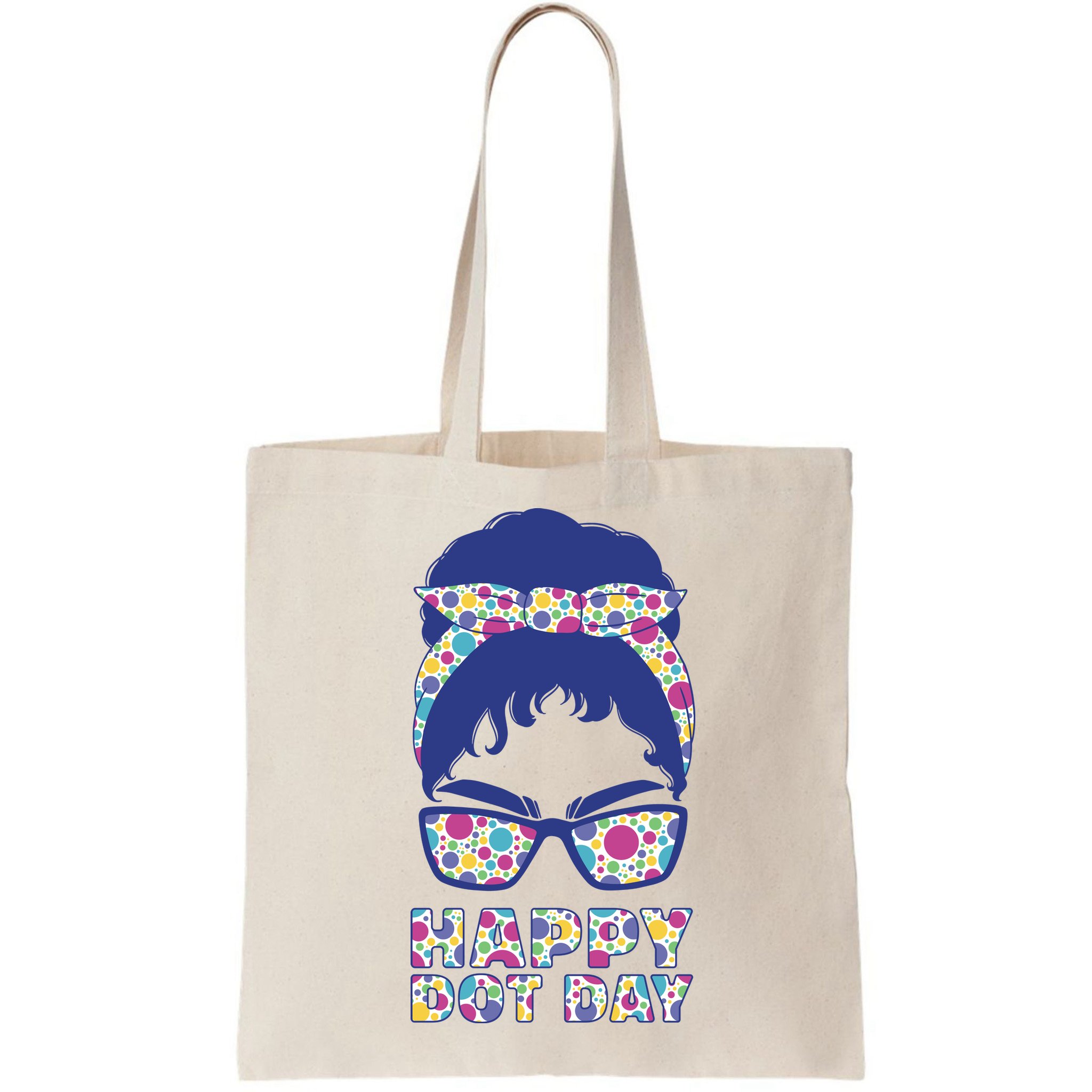 Happy Dot Day Messy Bun Bag
