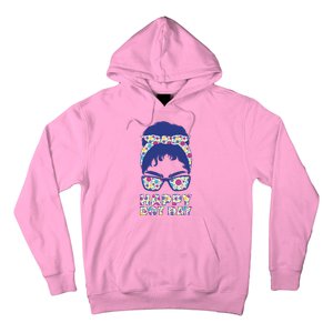 Happy Dot Day Messy Bun Hoodie