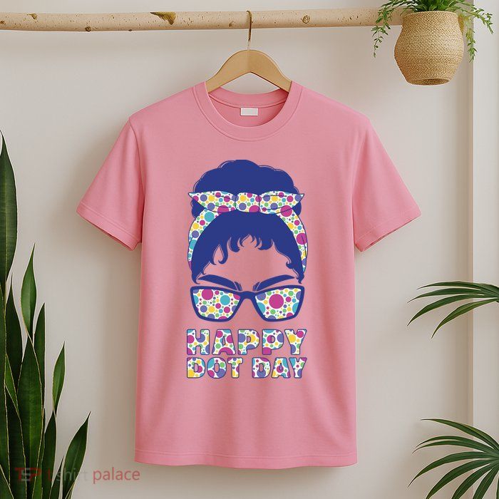 Happy Dot Day Messy Bun T-Shirt