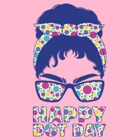 Happy Dot Day Messy Bun Button
