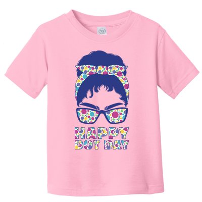 Happy Dot Day Messy Bun Toddler T-Shirt