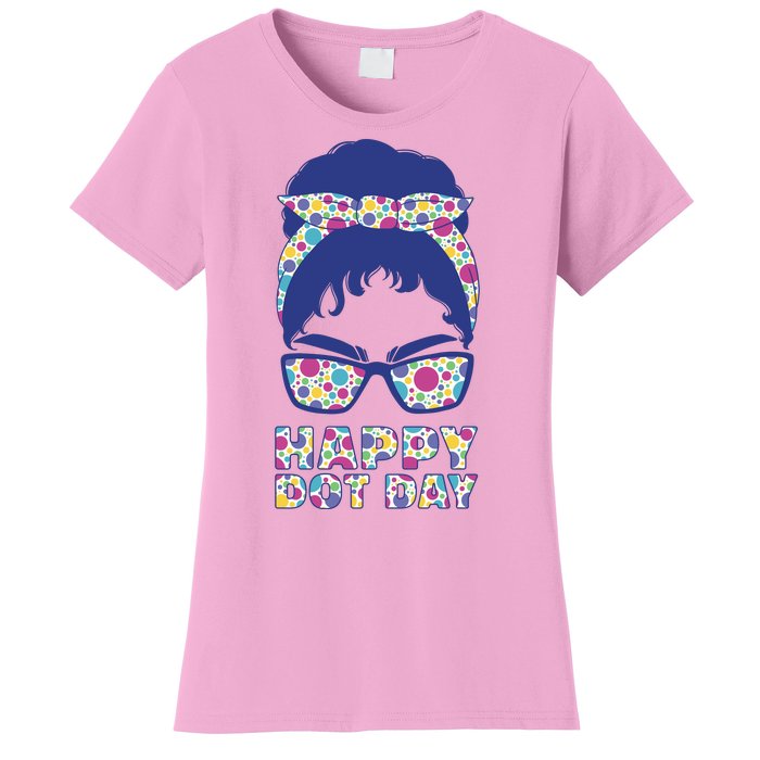 Happy Dot Day Messy Bun Women's T-Shirt