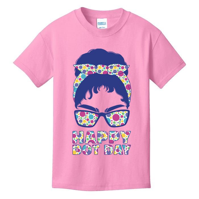 Happy Dot Day Messy Bun Kids T-Shirt