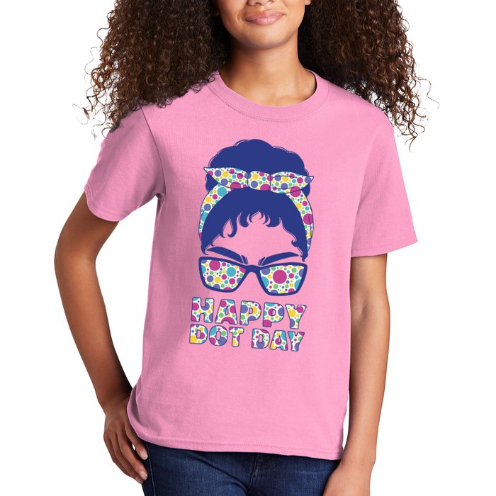 Happy Dot Day Messy Bun Kids T-Shirt