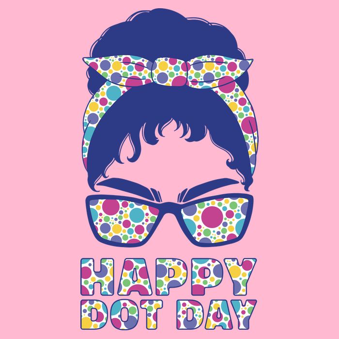 Happy Dot Day Messy Bun Kids T-Shirt