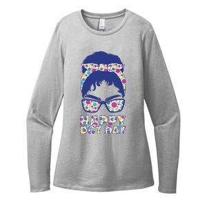 Happy Dot Day Messy Bun Womens CVC Long Sleeve Shirt