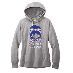 Happy Dot Day Messy Bun Women's Fleece Hoodie