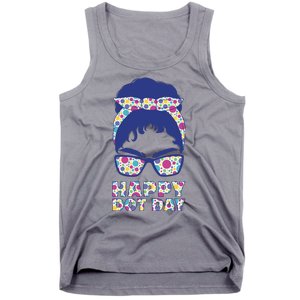 Happy Dot Day Messy Bun Tank Top