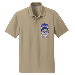 Happy Dot Day Messy Bun Dry Zone Grid Polo