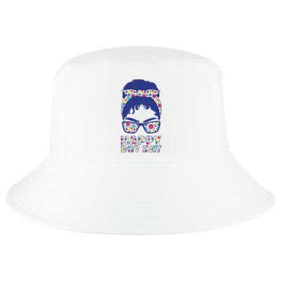 Happy Dot Day Messy Bun Cool Comfort Performance Bucket Hat