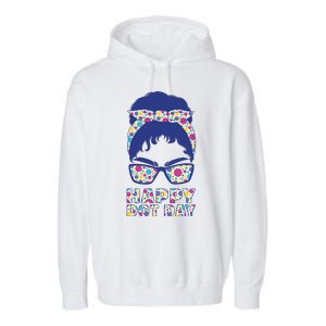 Happy Dot Day Messy Bun Garment-Dyed Fleece Hoodie