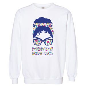 Happy Dot Day Messy Bun Garment-Dyed Sweatshirt