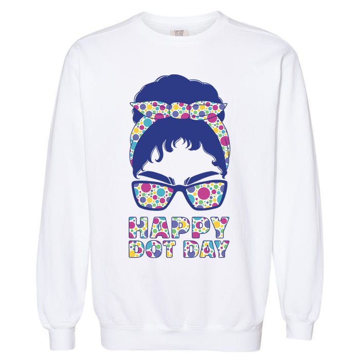 Happy Dot Day Messy Bun Garment-Dyed Sweatshirt