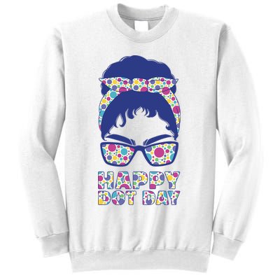 Happy Dot Day Messy Bun Sweatshirt