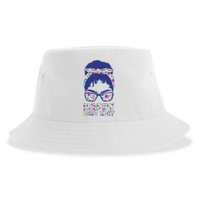 Happy Dot Day Messy Bun Sustainable Bucket Hat