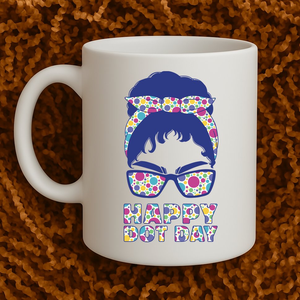 Happy Dot Day Messy Bun Mug
