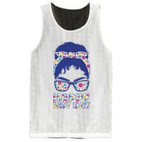 Happy Dot Day Messy Bun Mesh Reversible Basketball Jersey Tank