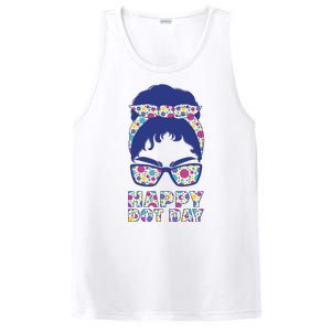 Happy Dot Day Messy Bun PosiCharge Competitor Tank