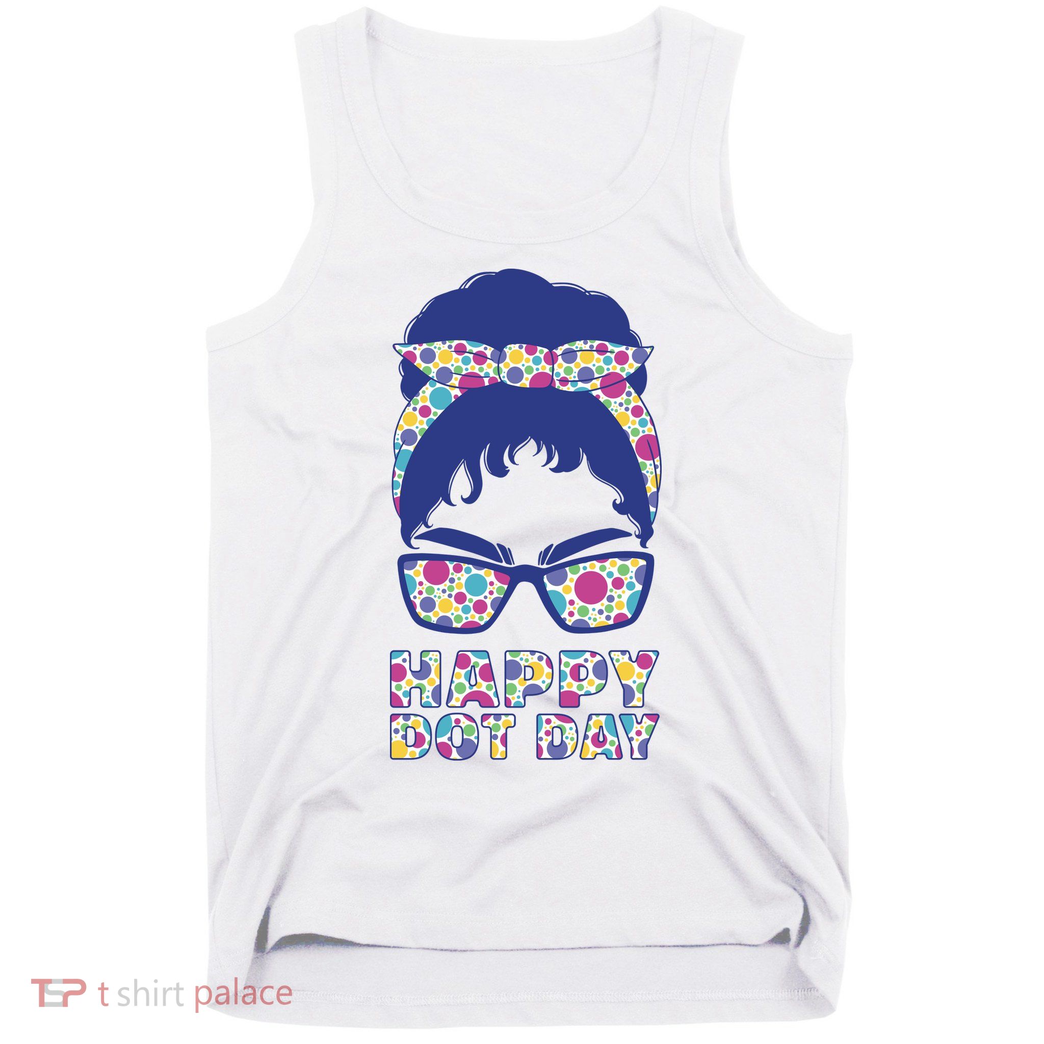 Happy Dot Day Messy Bun Tank Top