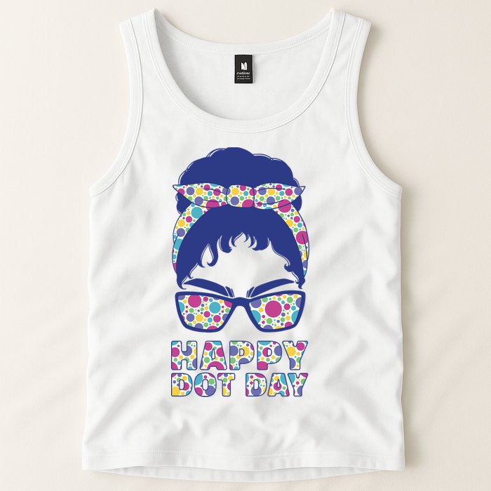 Happy Dot Day Messy Bun Tank Top