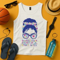 Happy Dot Day Messy Bun Tank Top